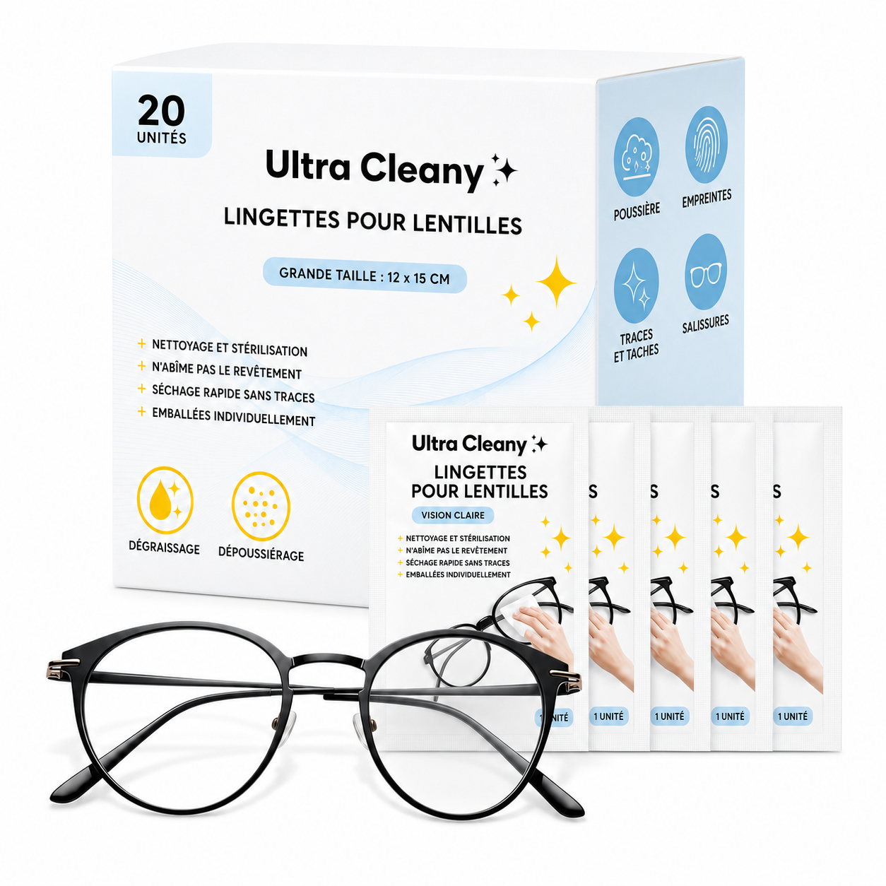 Lingettes pour lentilles